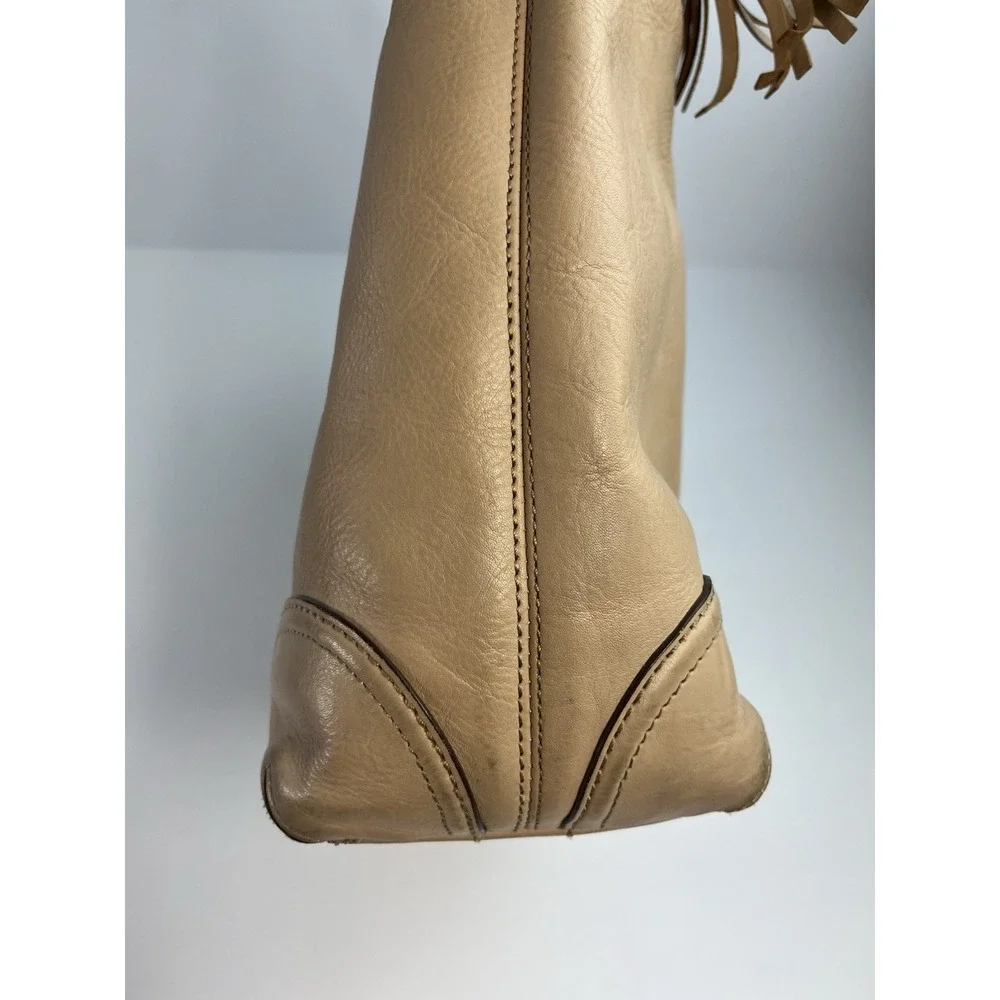 Cole Haan Beige Pebbled Leather Hobo Shoulder Bag Handbag Purse